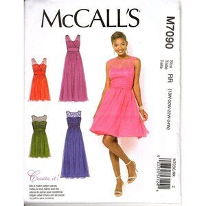 McCall's M7090 Womens 18W to 24W Special Occasion Dress Uncut Sewing Pattern